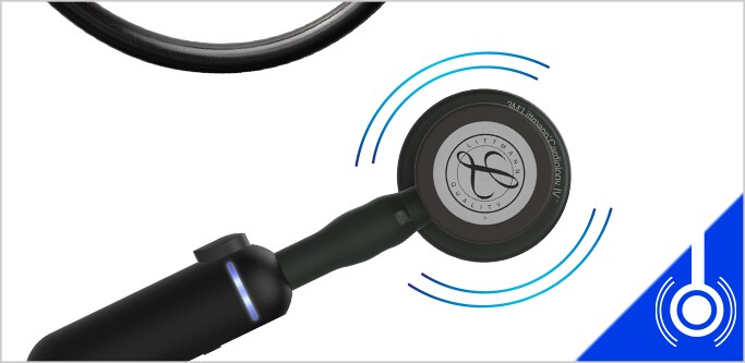 3M Littmann Elektronische Stethoscoop Model 3200 op een witte achtergrond.
